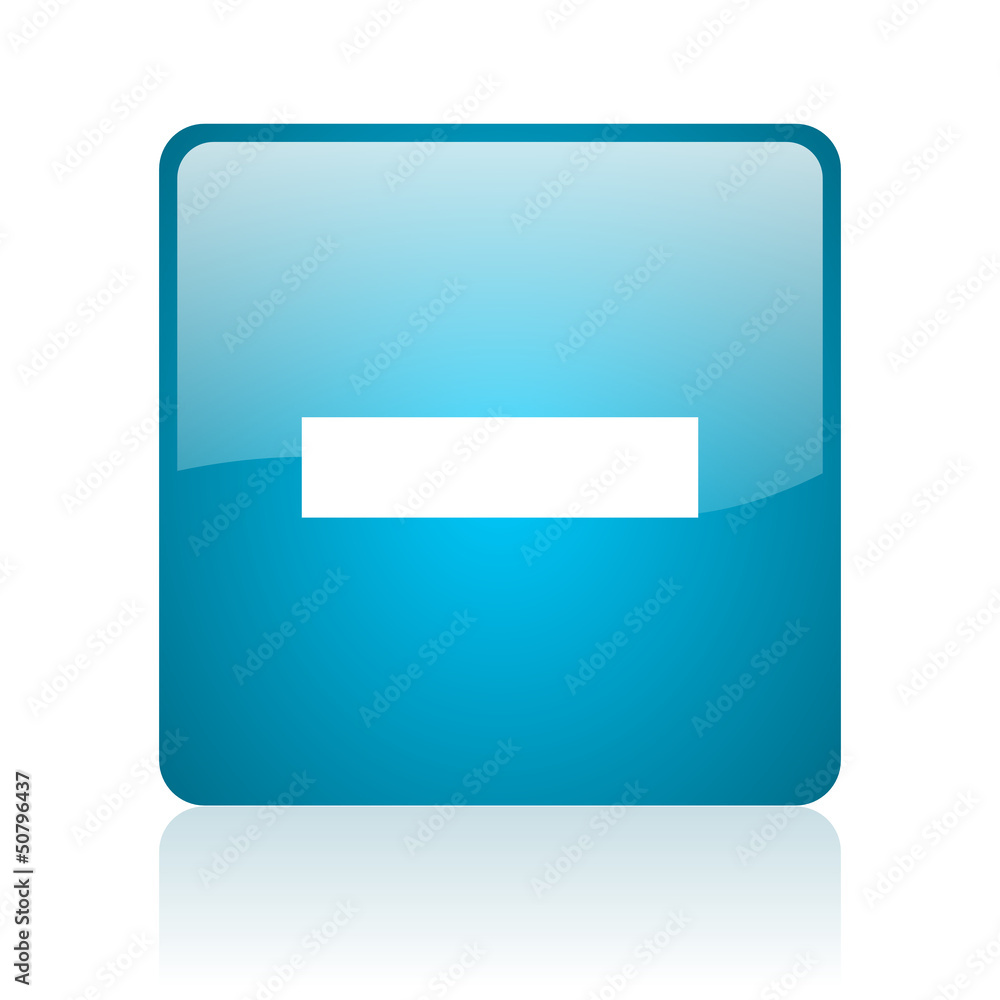minus blue square web glossy icon minus blue square web glossy icon