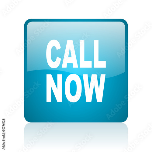 call now blue square web glossy icon