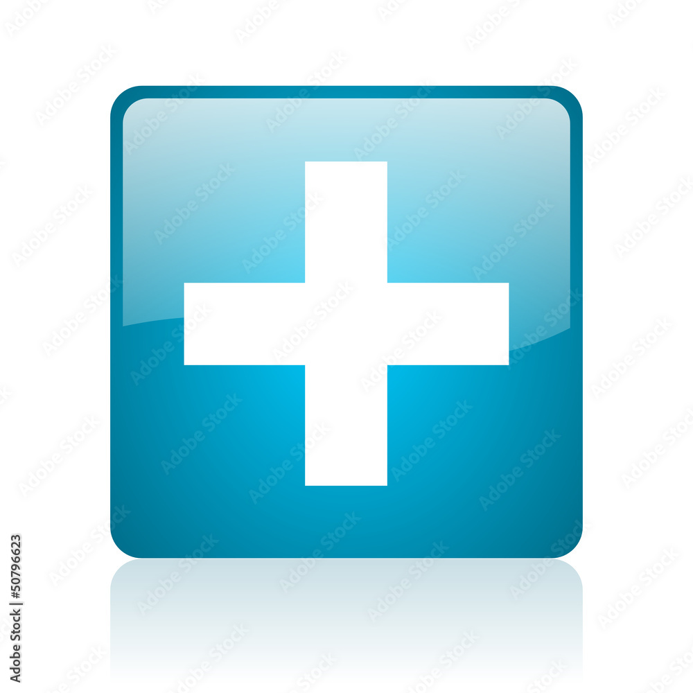emergency blue square web glossy icon emergency blue square web glossy icon