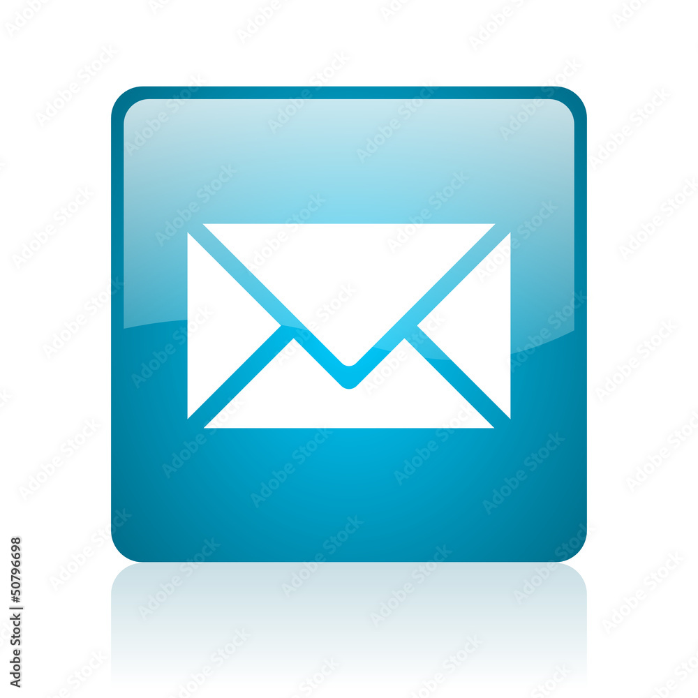 mail blue square web glossy icon mail blue square web glossy icon