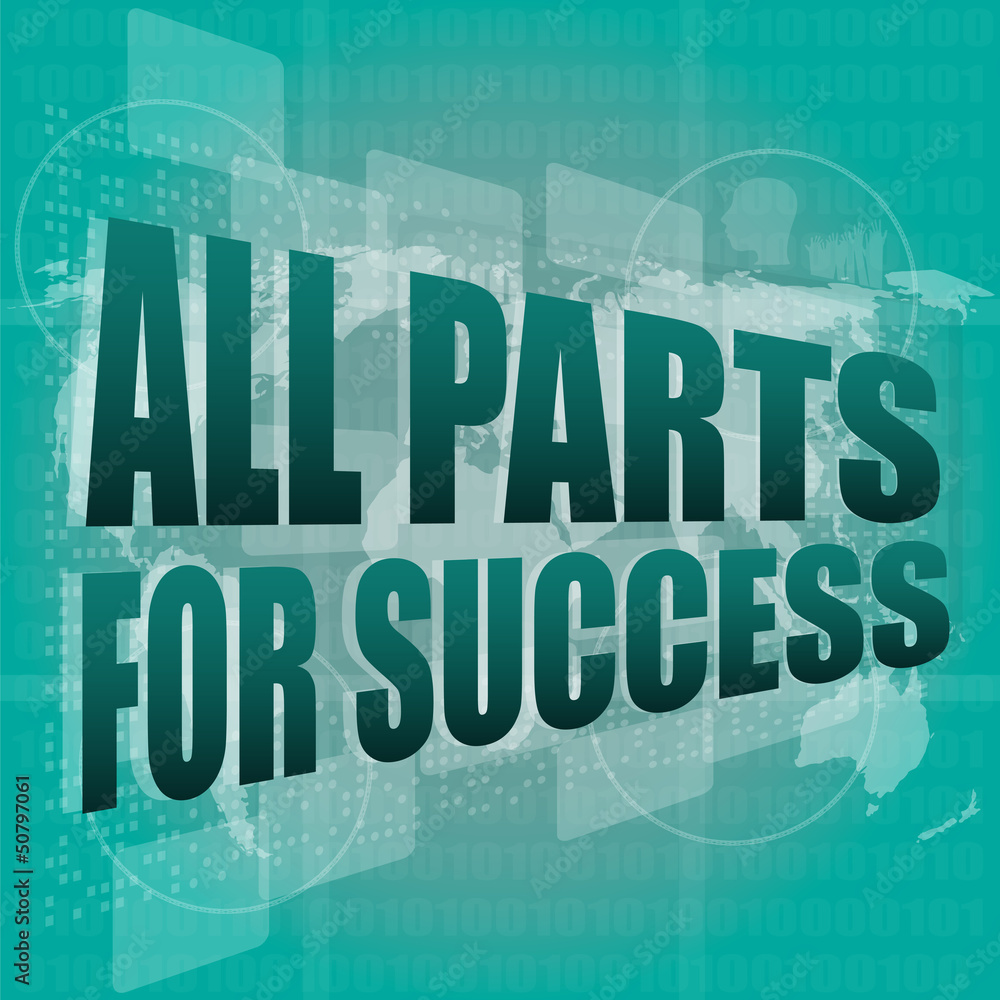 all parts for success text on digital touch screen interface all parts for success text on digital touch screen interface