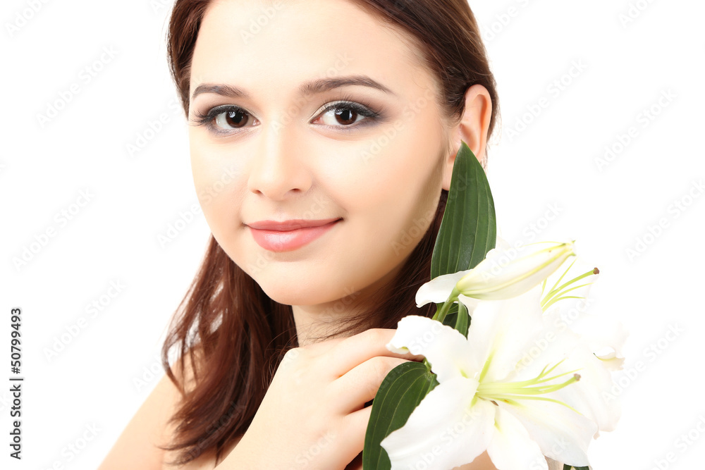 Portrait of beautiful young woman with glamour make up and Portrait of beautiful young woman with glamour make up and
