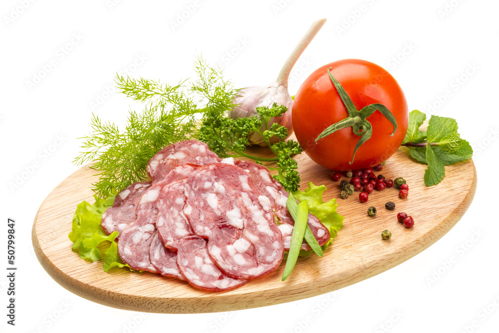 Fresh ripe salami