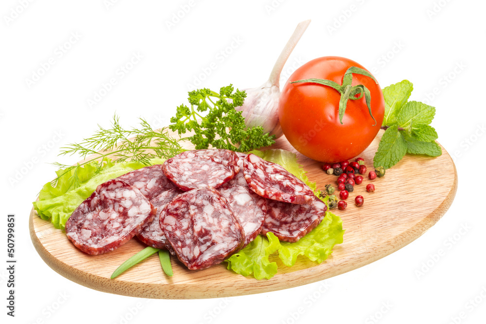 Fresh ripe salami