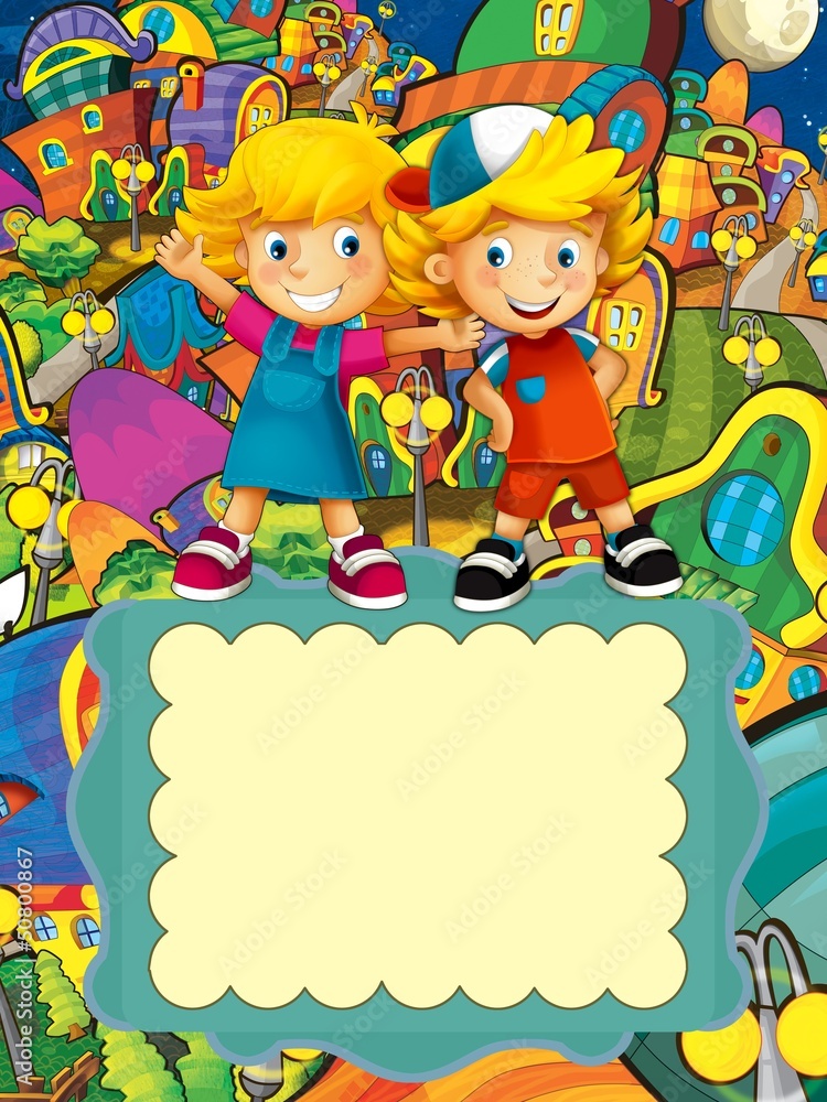Obraz premium The group of happy preschool kids - cover