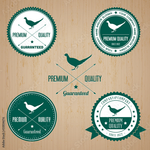 Vintage Pheasant Badge set | Editable EPS vector illustration