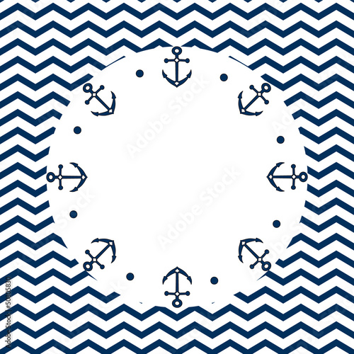Navy blue and white frame w...