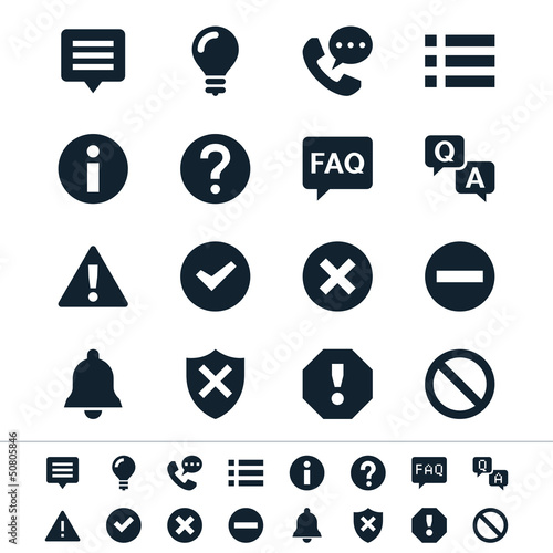 Information and notification icons