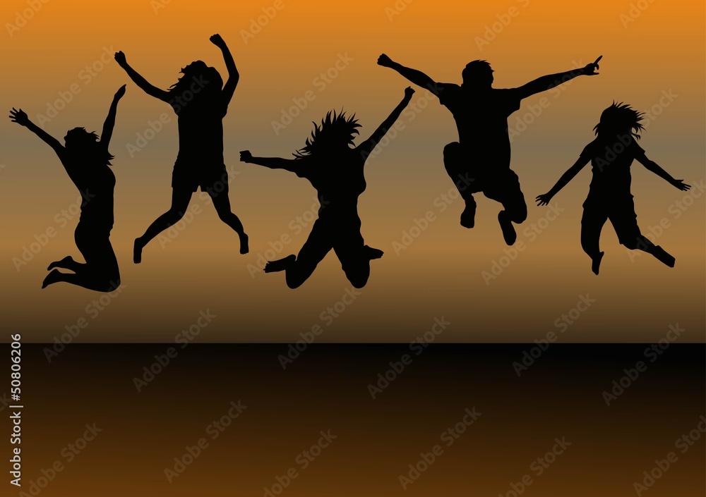 silhouette jump silhouette jump