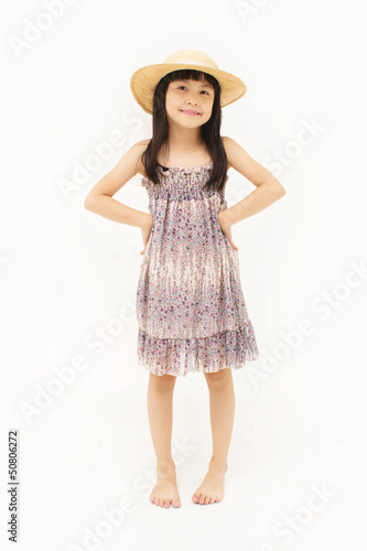 Happy little asian girl 