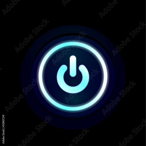 Vector blue LED power button design