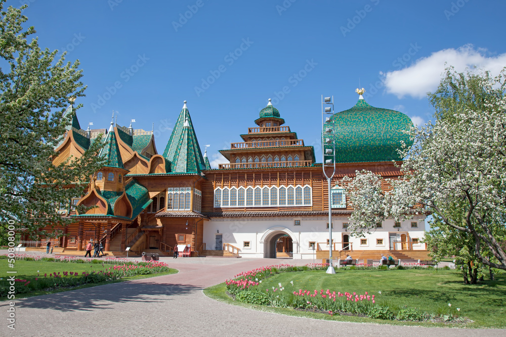 Beautiful wooden palace in Kolomenskoe