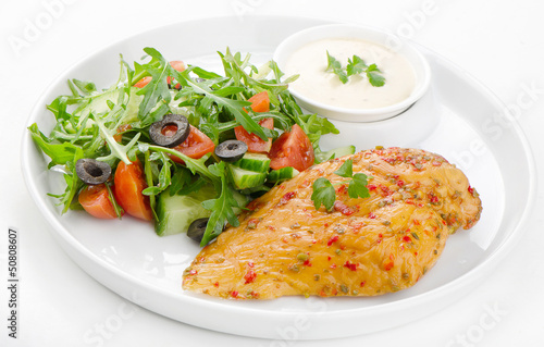 chicken meat with vegetables