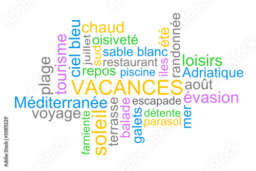 Nuage de mots vacances