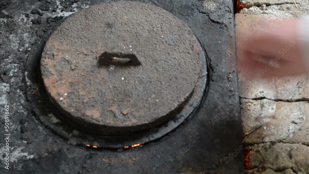 fire burn round hole rural stove furnace rusty steel plate fire burn round hole rural stove furnace rusty steel plate
