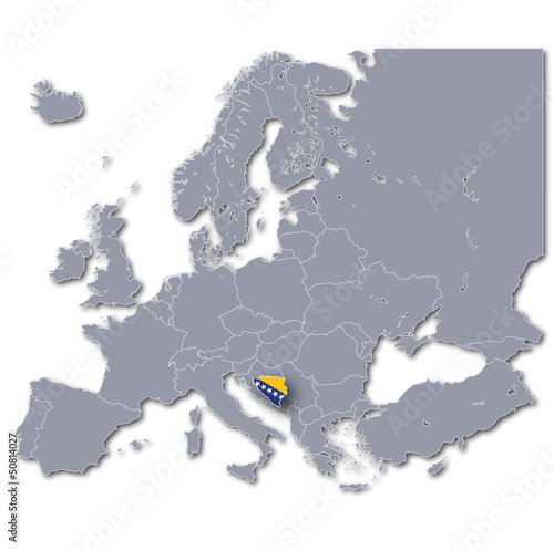Europakarte Bosnien-Herzegowina