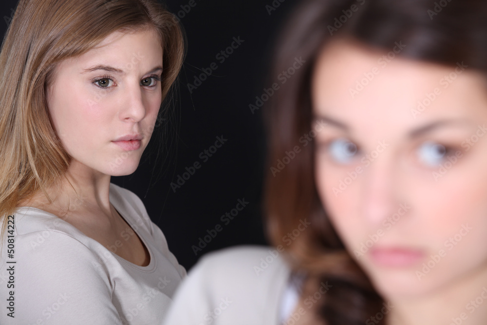 Woman looking at another Woman looking at another