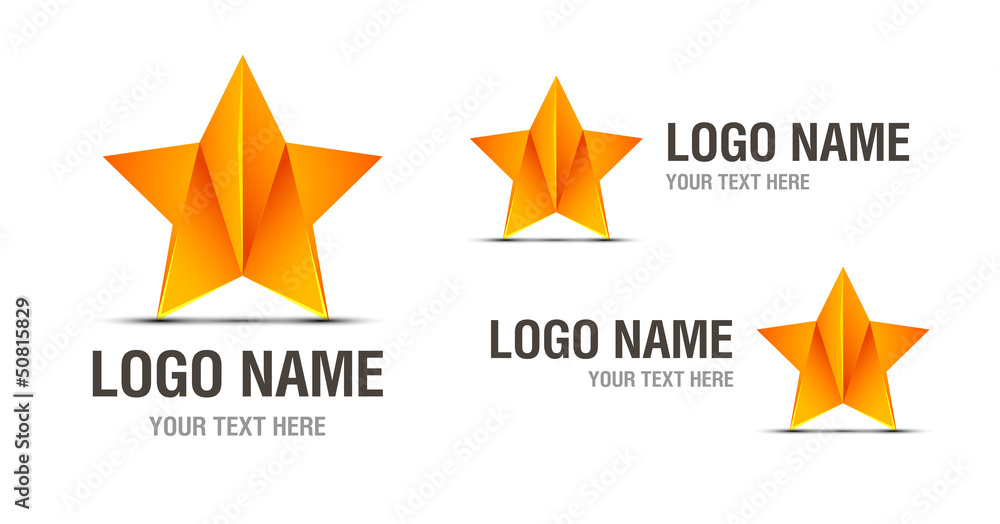 Obraz premium Abstract star yellow business logo design template
