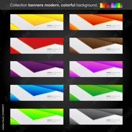 Collection banners modern, colorful background