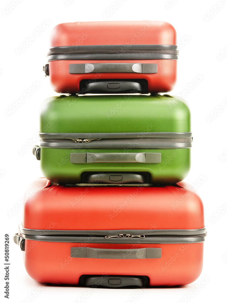 Luggage consisting of three suitcases isolated on white Luggage consisting of three suitcases isolated on white