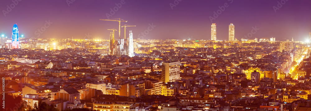 evening kind of Barcelona with landmarks