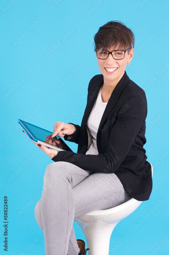 Young Businesswoman with Digital Tablet Young Businesswoman with Digital Tablet