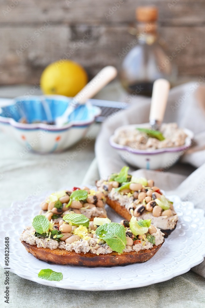 Bruschetta  with beans