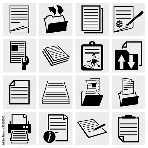 Document icons , paper and file icon set
