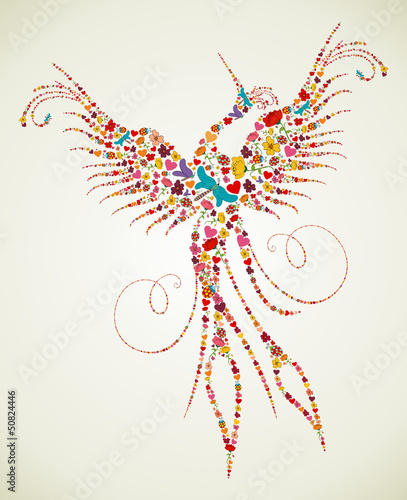 Spring Pheonix bird texture