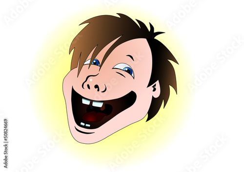 young boy laughing