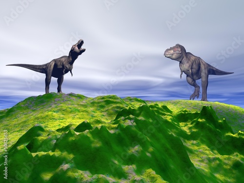 hill green and dinosaur