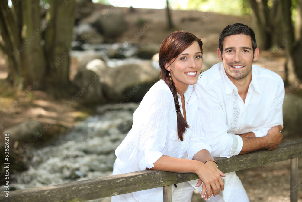 Fototapeta premium Couple walking in the forest