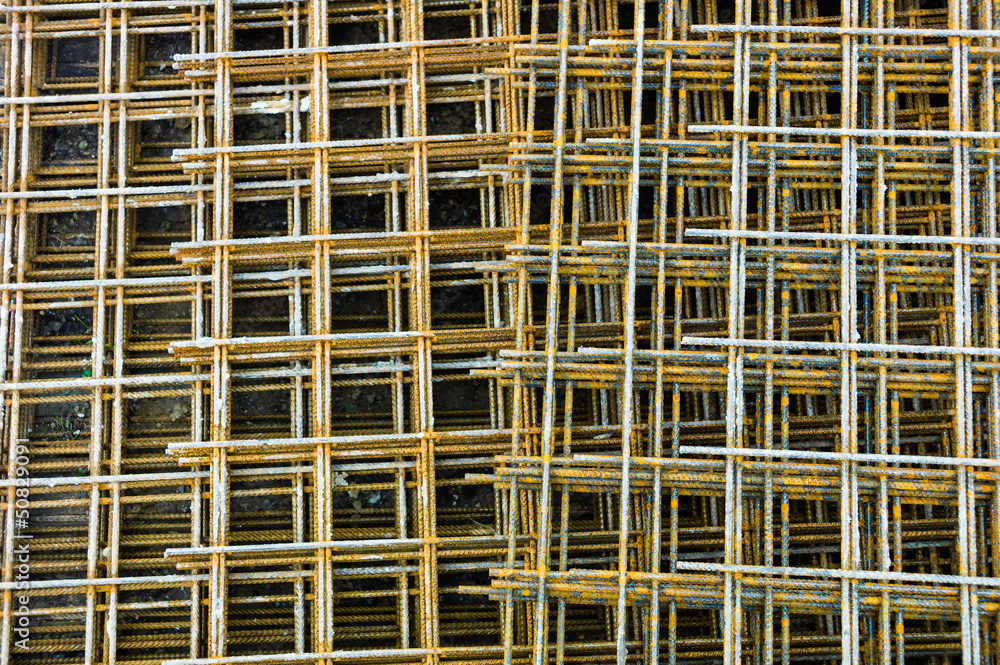 Baustahlgitter auf Baustelle Baustahlgitter auf Baustelle