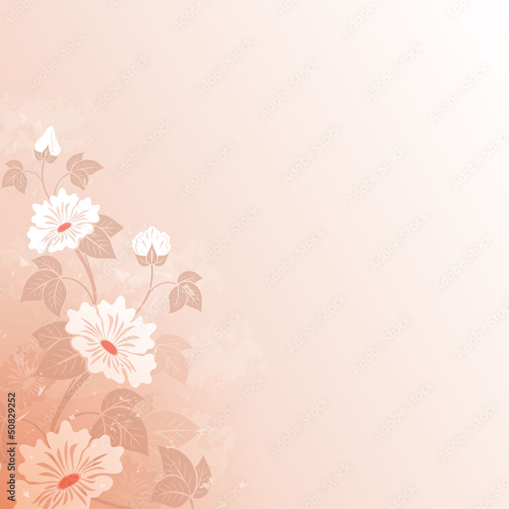 Abstract flower vintage red background
