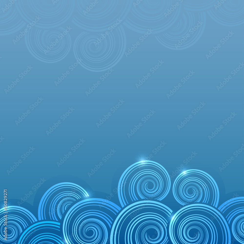 Abstract blue swirly waves  background