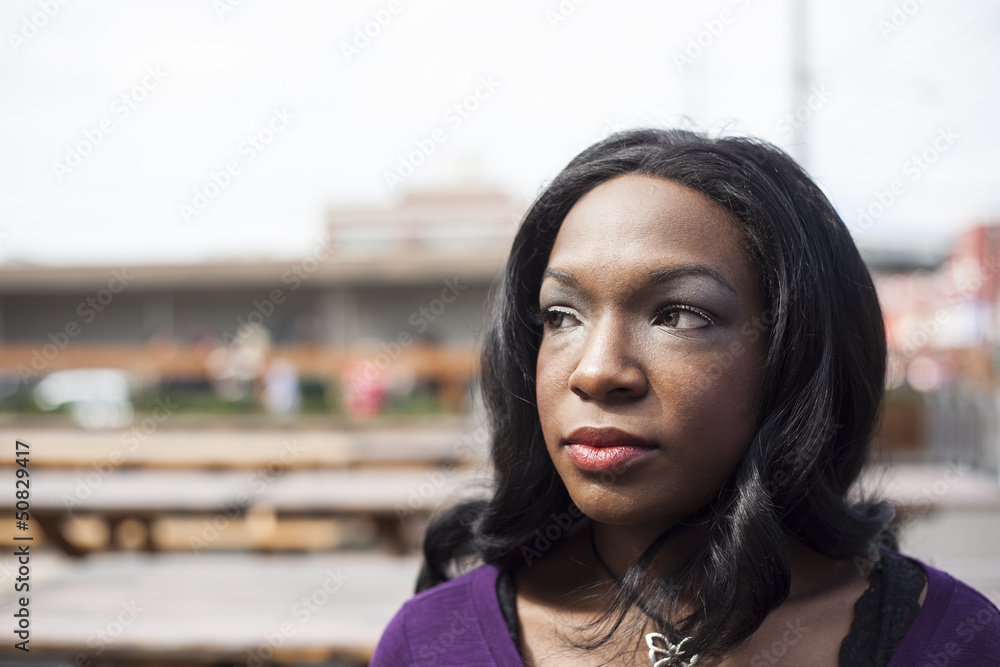 Head Shot of Beautiful African American Woman
