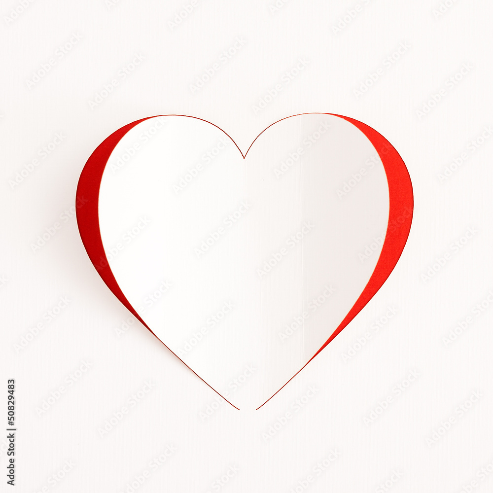 Red Heart Paper Sticker card