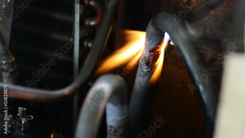 Gas welding of Air Conditioning Repair