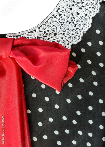 Part retro dress with a red bow