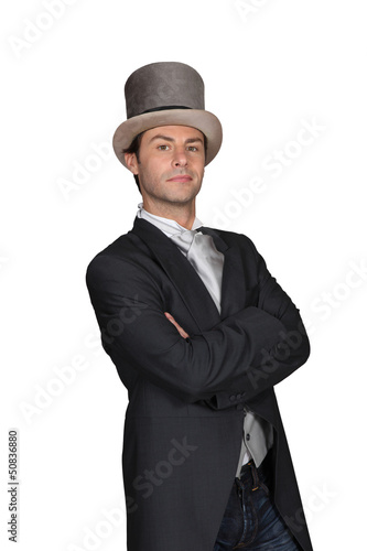 Man in a top hat and tails