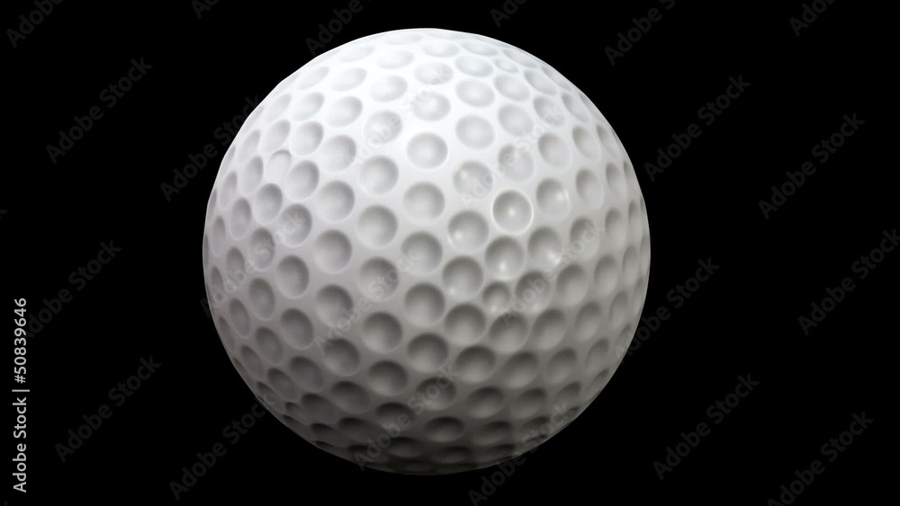 Golf ball spinning around in 3D space in a loop Golf ball spinning around in 3D space in a loop