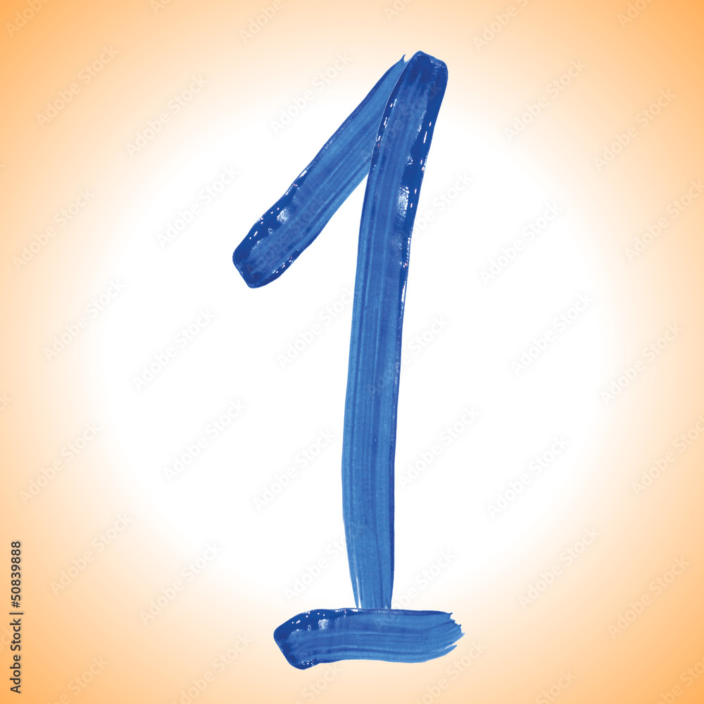 Numbers - painted vector design Numbers - painted vector design