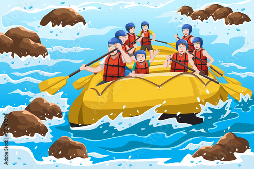 people rafting