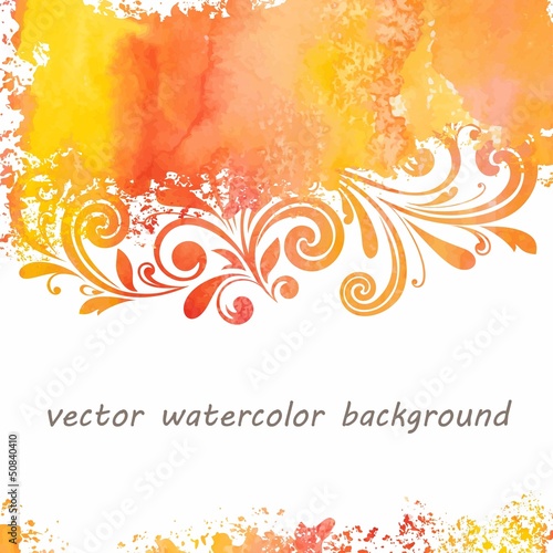 Fototapeta Naklejka Na Ścianę i Meble -  Floral pattern. Watercolor background.