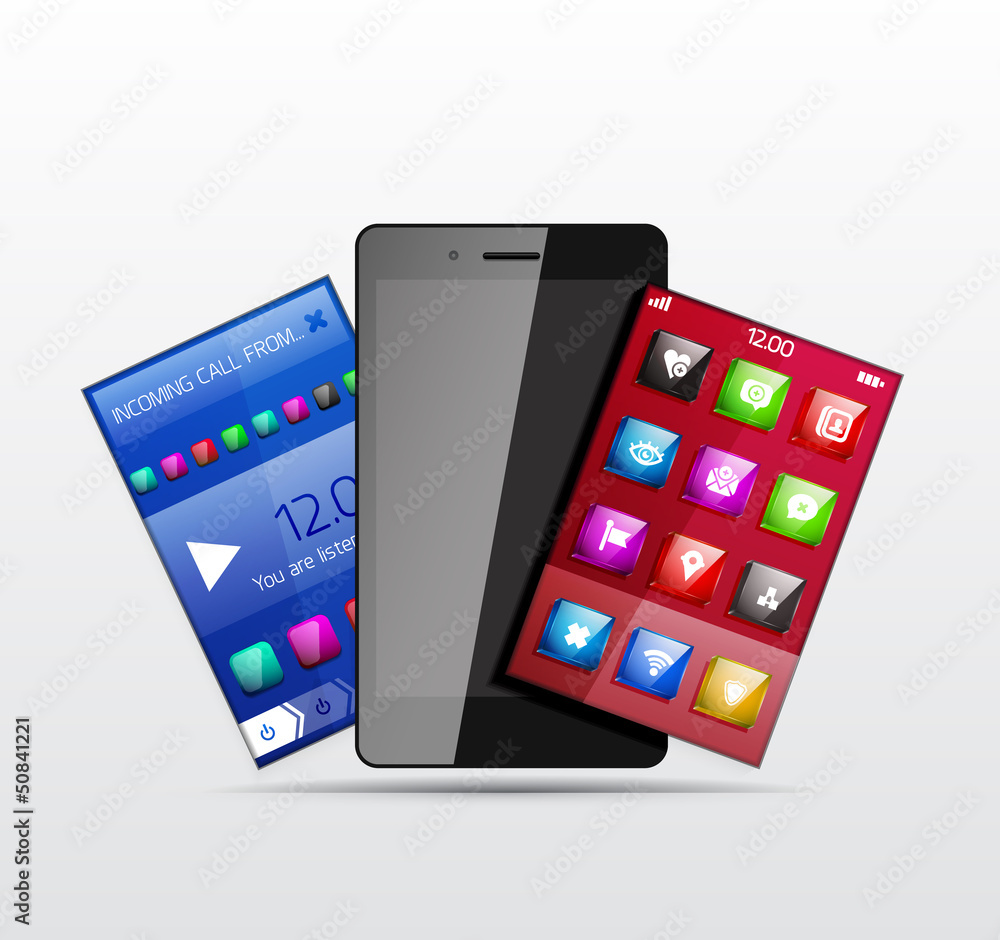 Mobile phone applications vector concept Mobile phone applications vector concept