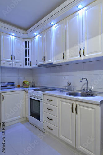 contemporary white kitchen interior