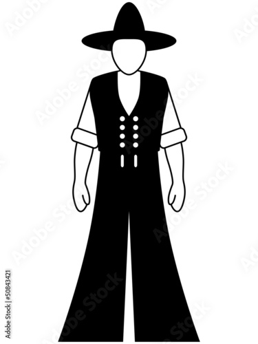 Icon eines Zimmermannes in Tracht mit hochgekrempelten Ärmeln