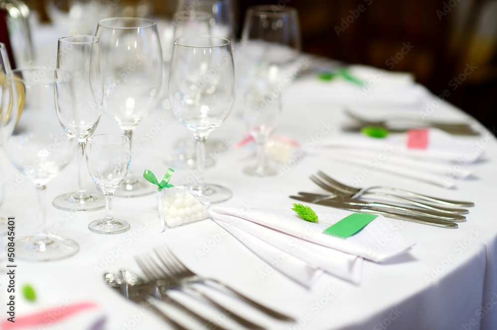 Table set for an event party Table set for an event party