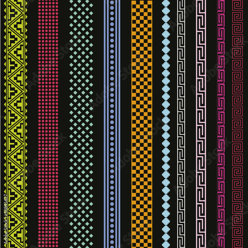 Color ornamental lines vector collection
