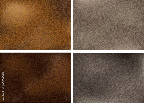 Four realistic leather textures